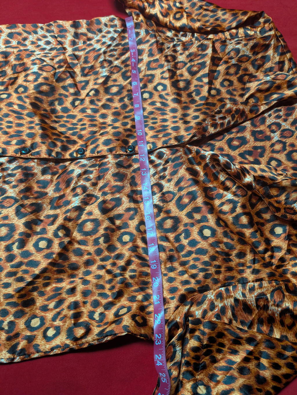 Satin Animal Print Cheetah Short Sleeved & Shorts Pajama Set size 1X