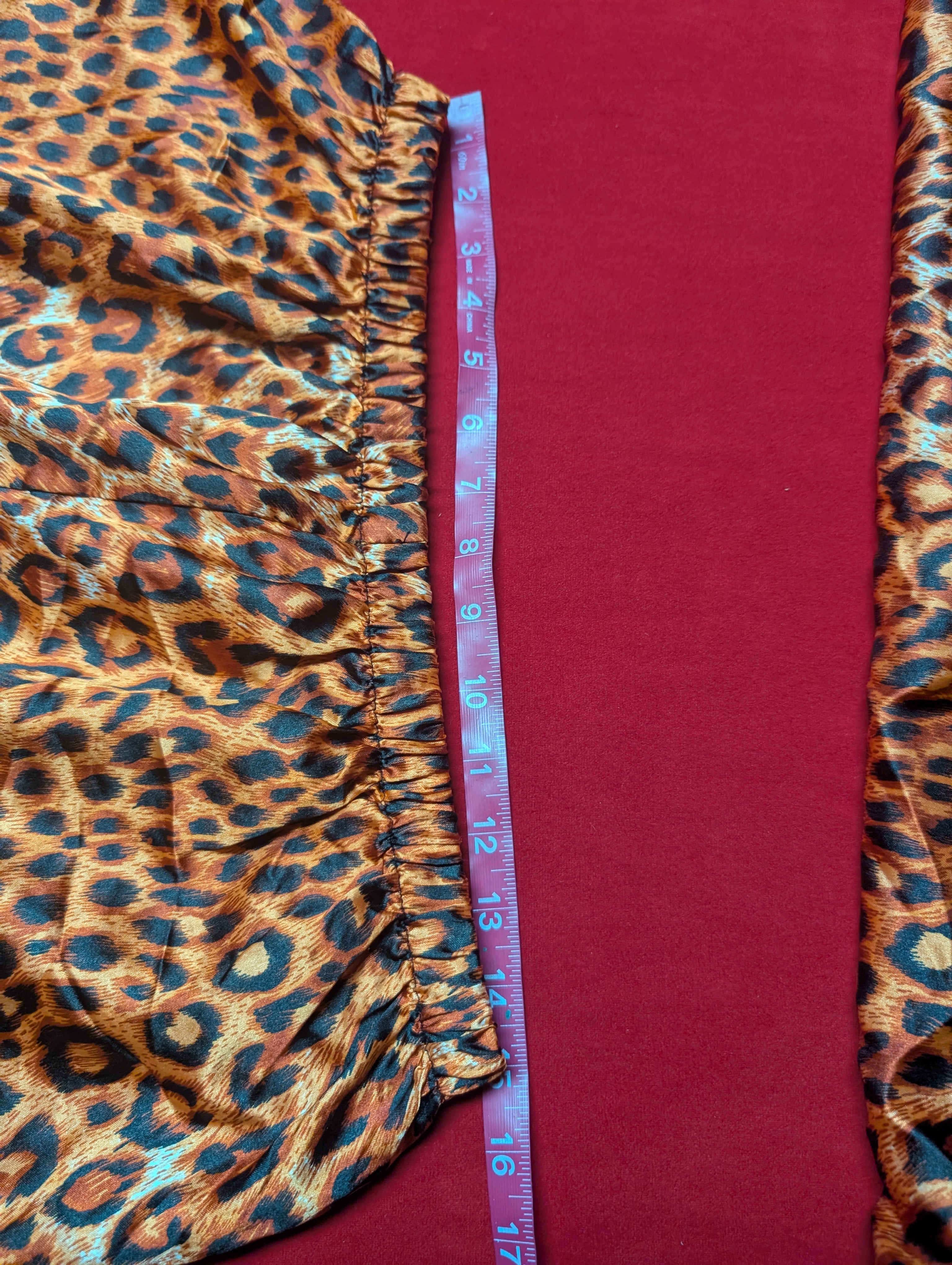 Satin Animal Print Cheetah Short Sleeved & Shorts Pajama Set size 1X