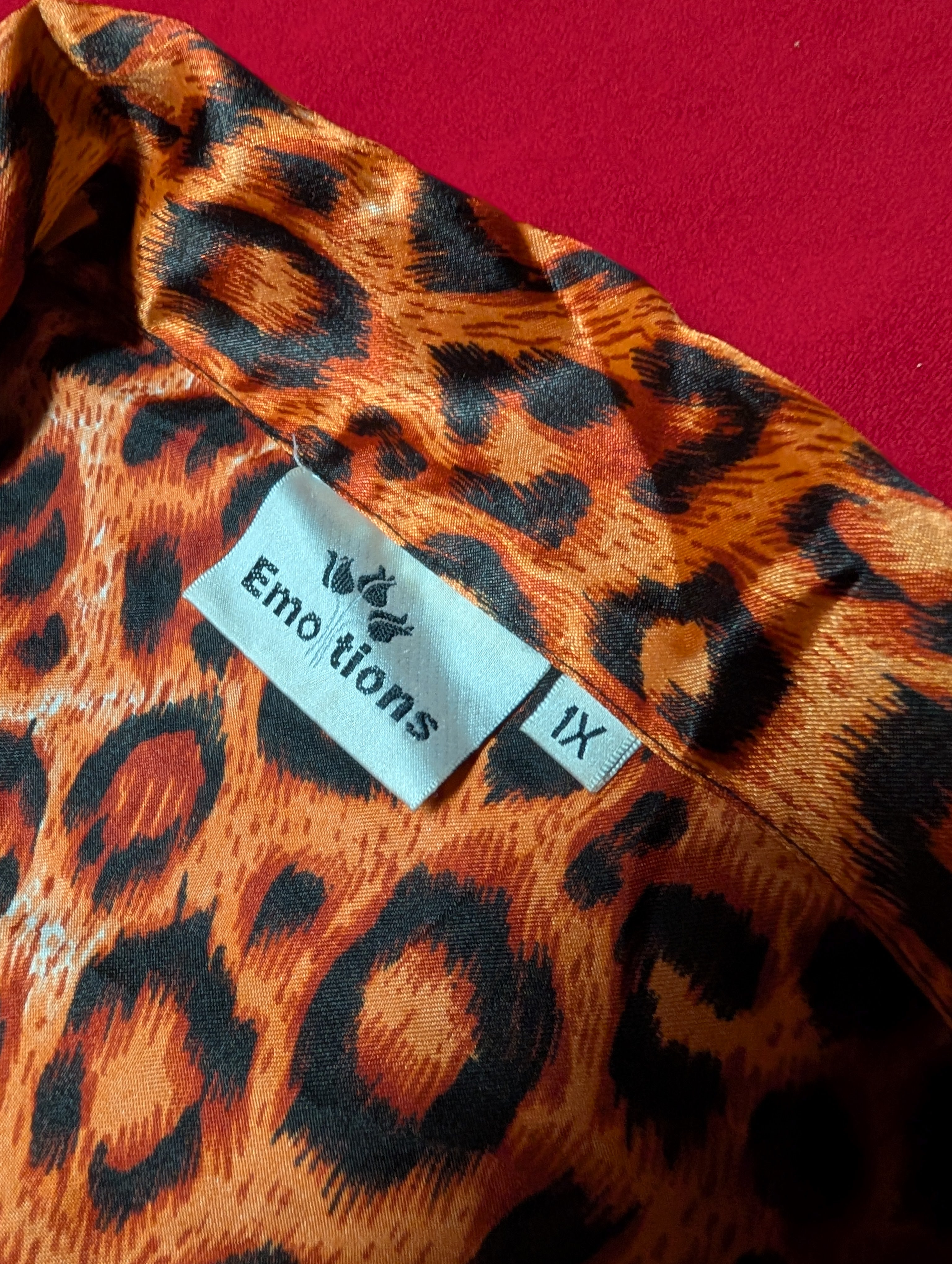 Satin Animal Print Cheetah Short Sleeved & Shorts Pajama Set size 1X