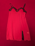 Red & Black Lace Sheer Babydoll Slip Chemise with Padded Cups size Medium