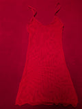 Red Sheer Fishnet Mini Dress size Small