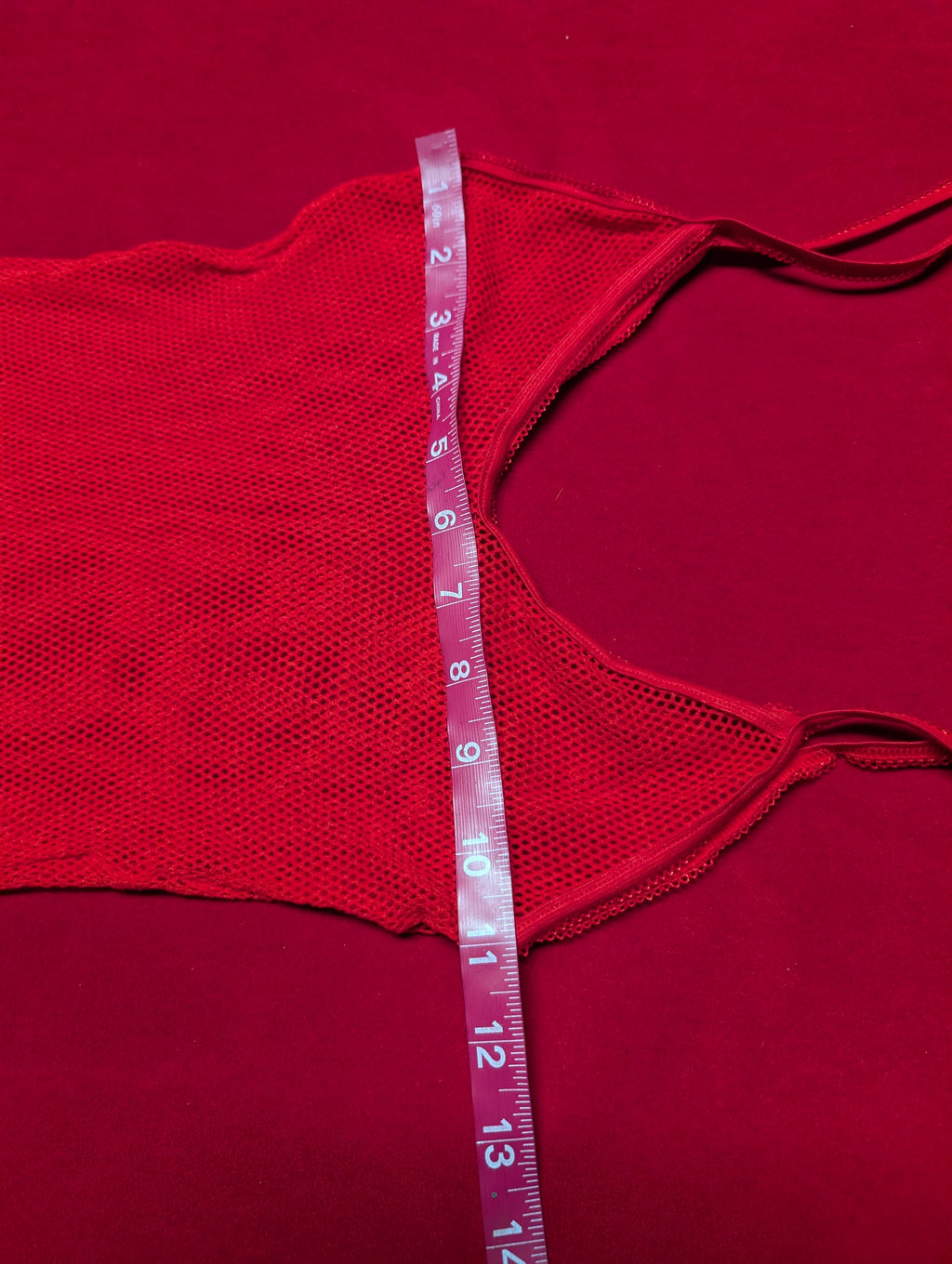 Red Sheer Fishnet Mini Dress size Small
