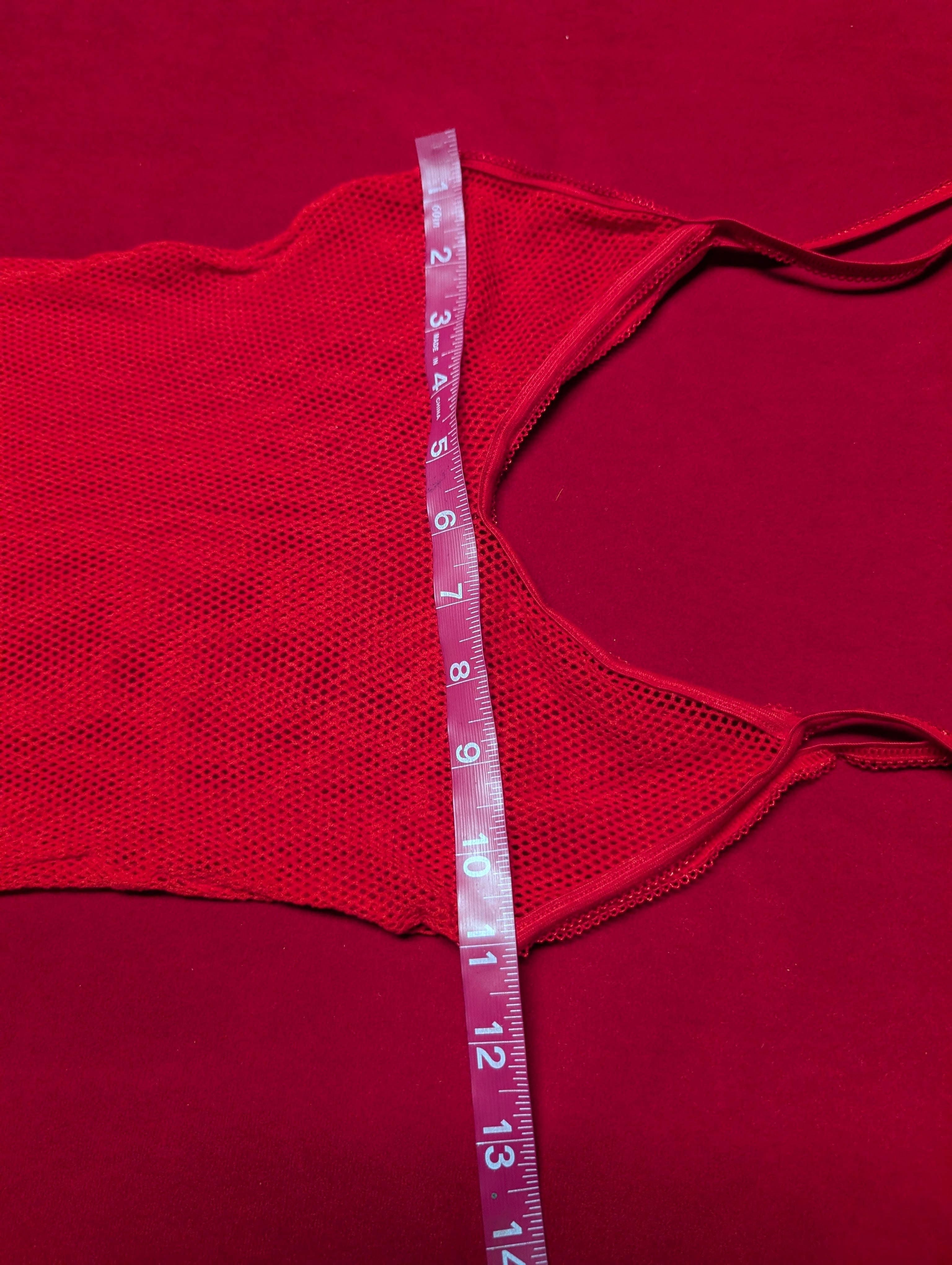 Red Sheer Fishnet Mini Dress size Small