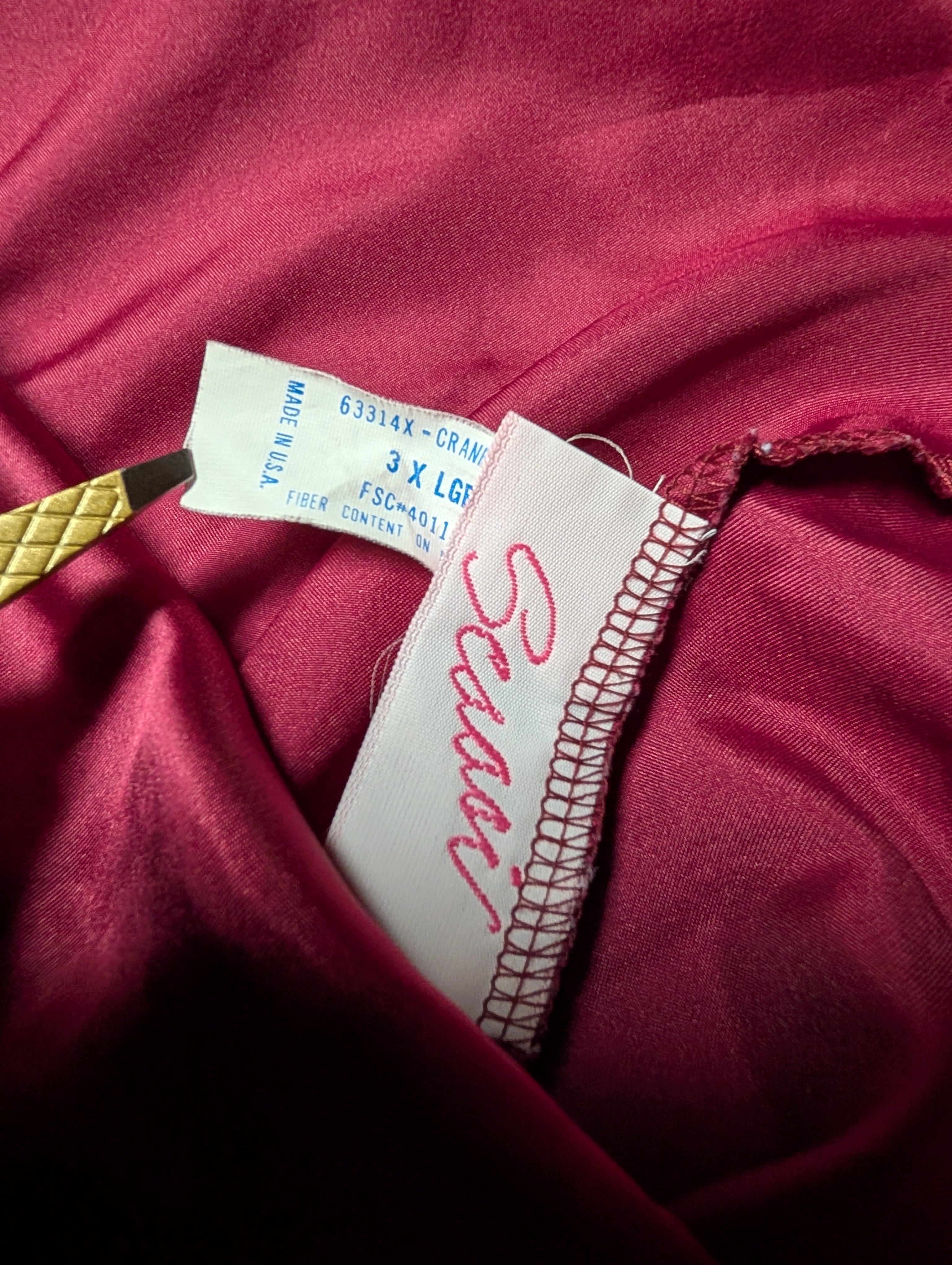 Cranberry Red Camisole Slip Dress or Tank size 3XL