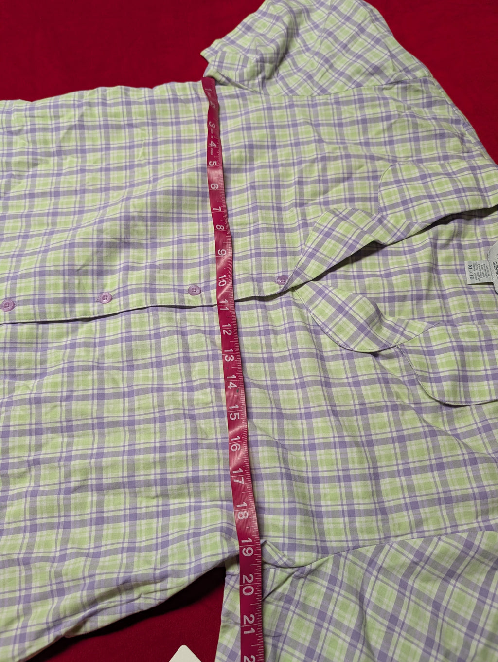 Nautica Purple & Green Shorts & Oversized Button Shirt Pajama Set size Medium