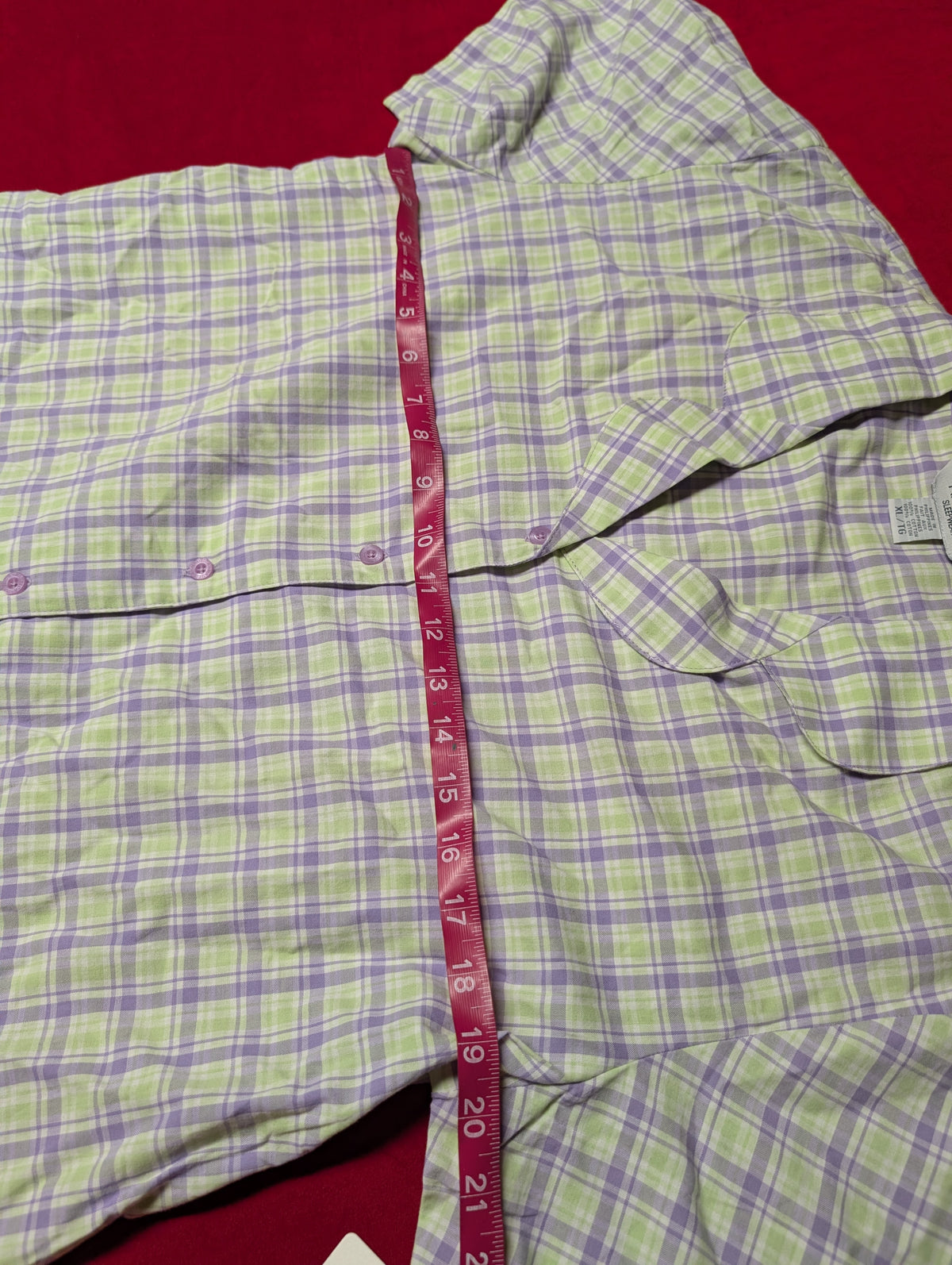 Nautica Purple & Green Shorts & Oversized Button Shirt Pajama Set size Medium