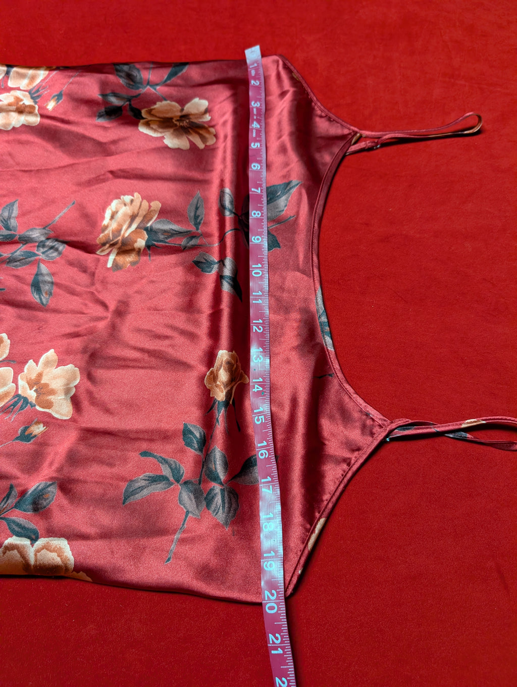 Secret Treasures Red Roses Satin Slip Chemise & Robe Set size XL