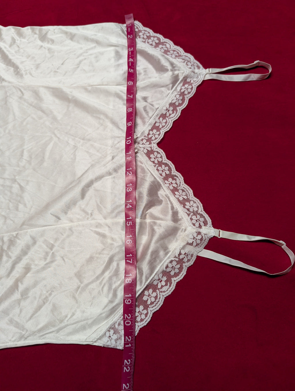 Vintage Nylon Lace Trim White Babydoll Camisole Top size XL