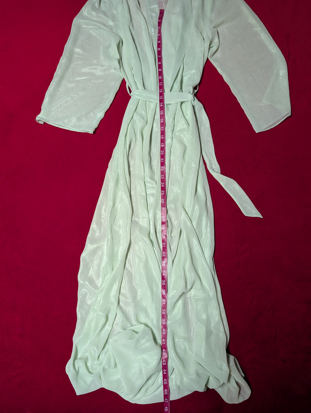 Savage X Fenty Shimmer Mint Green Long Sleeved Robe 3X