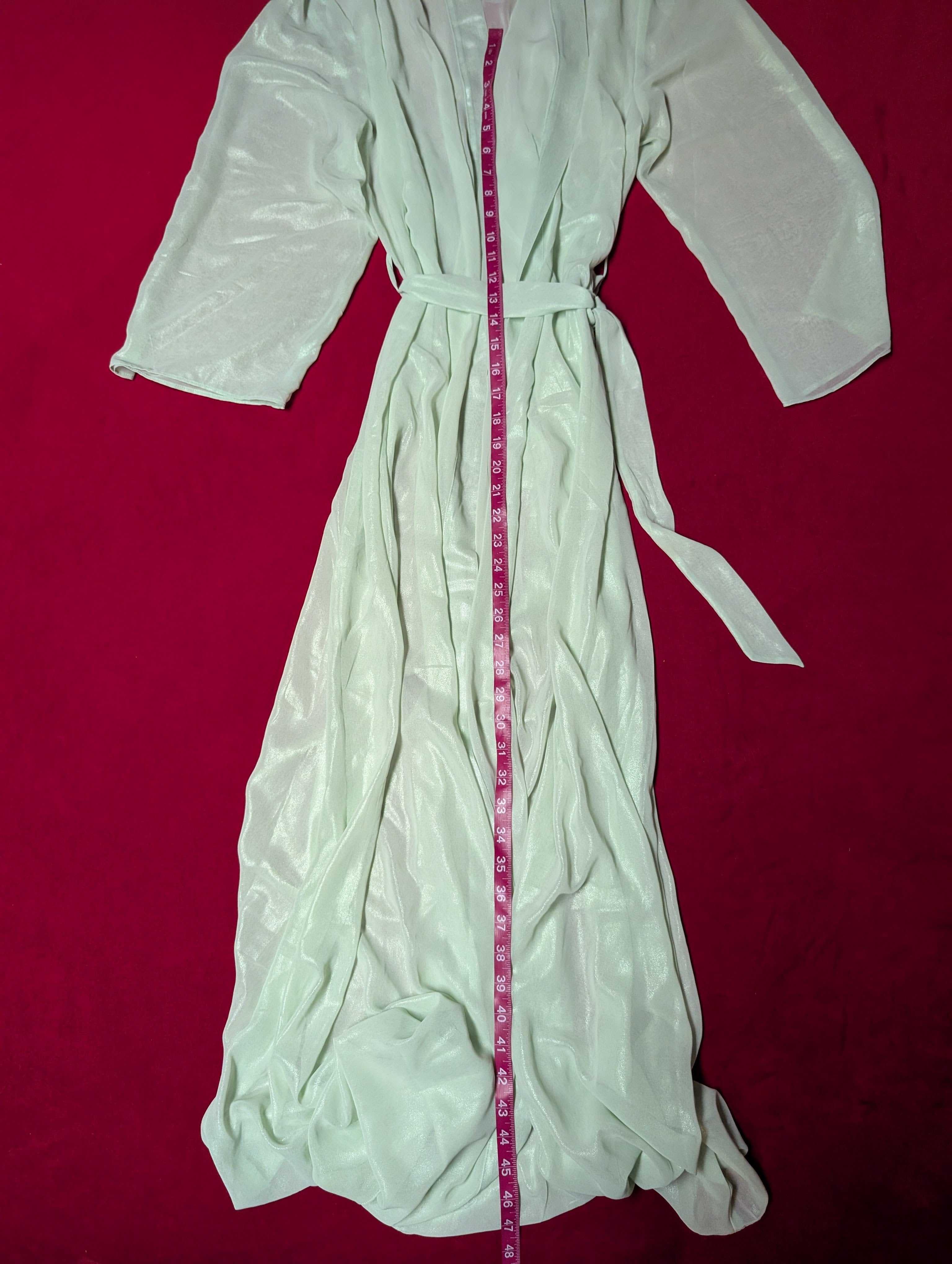 Savage X Fenty Shimmer Mint Green Long Sleeved Robe 3X