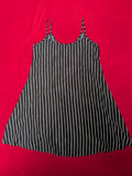 Vertical Stripe Black and White Mini Slip Dress in Size Medium