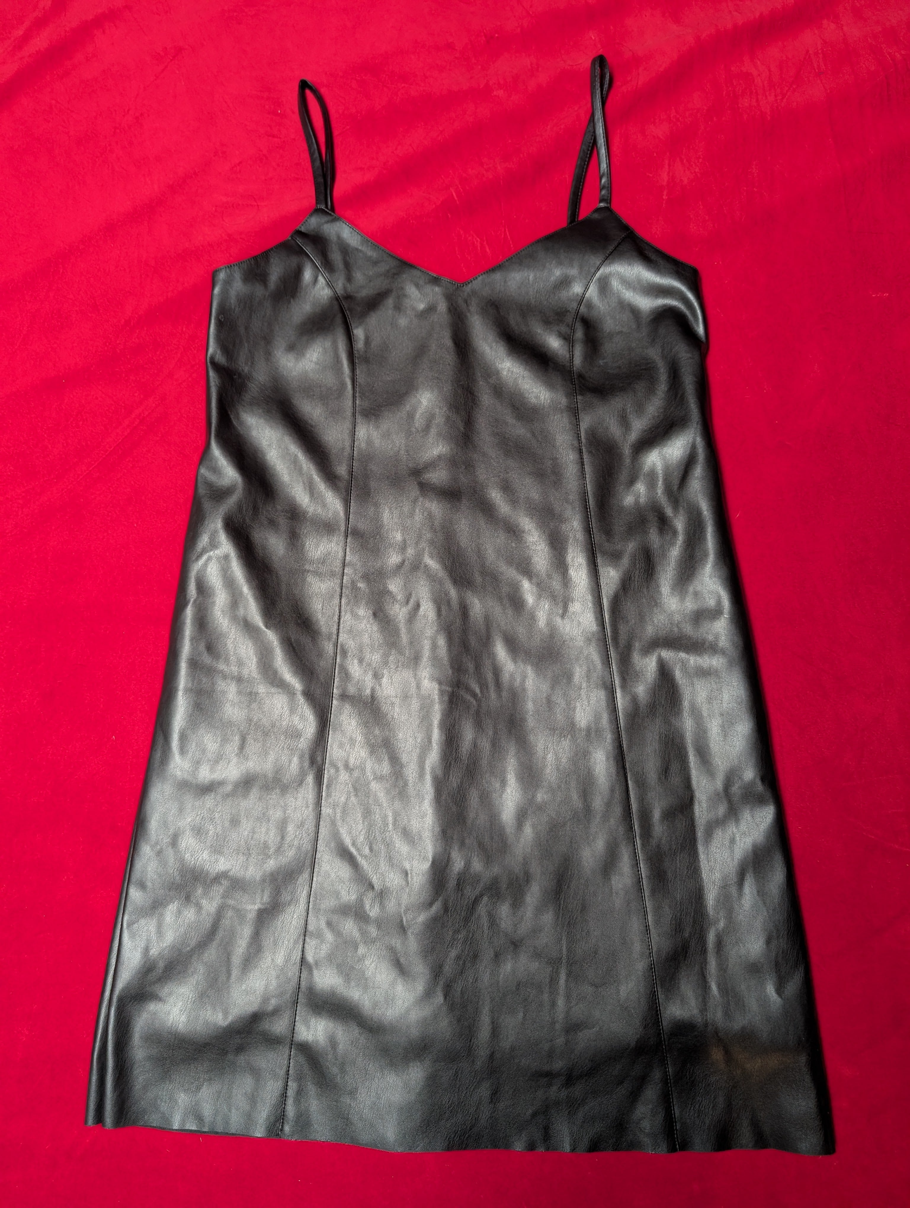 Faux Leather Bondage Mini Dress 2XS / XS