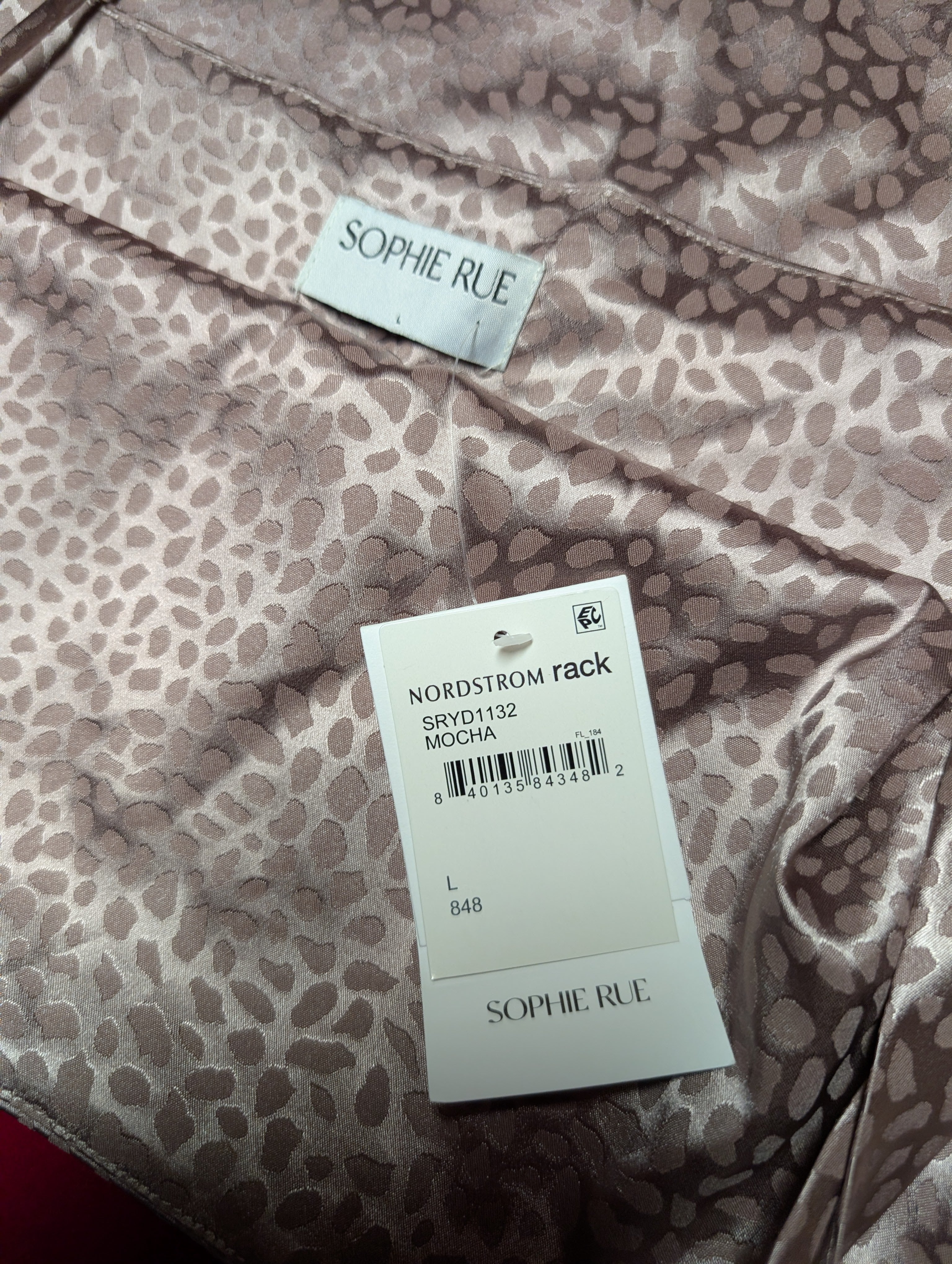Sophie Rue Pink Silver Leopard Print Mini Slip Dress in Large
