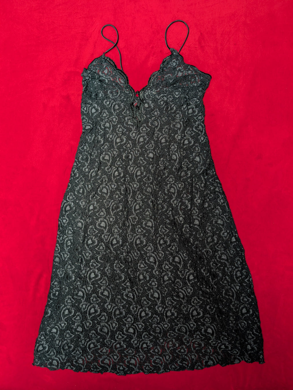 Private Luxuries Button-down Lace Little Black Chemise in Small