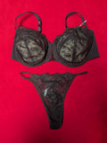 Panache Superbra Crystal Embellished Lace Bra and Panty Set UK 36G