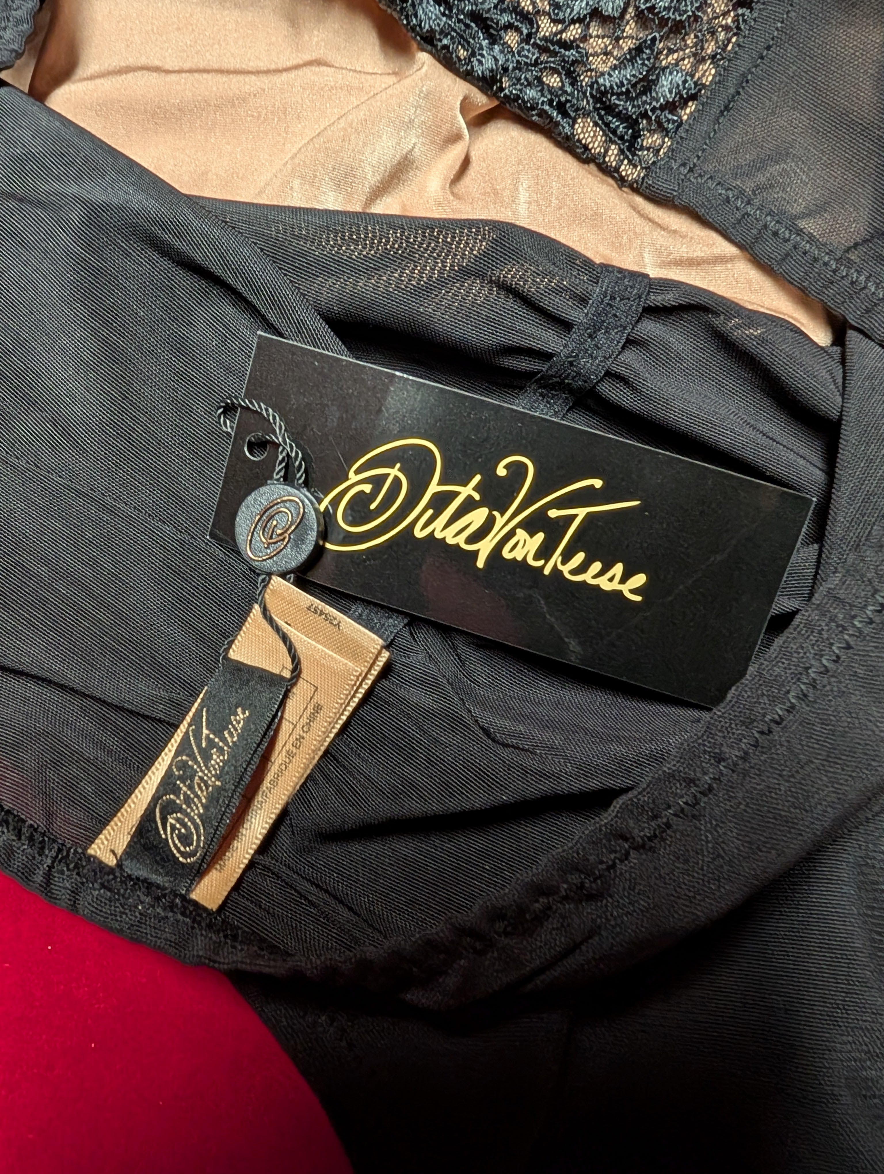 Dita Von Teese Black Dahlia Embroidered Control Brief Small and Medium