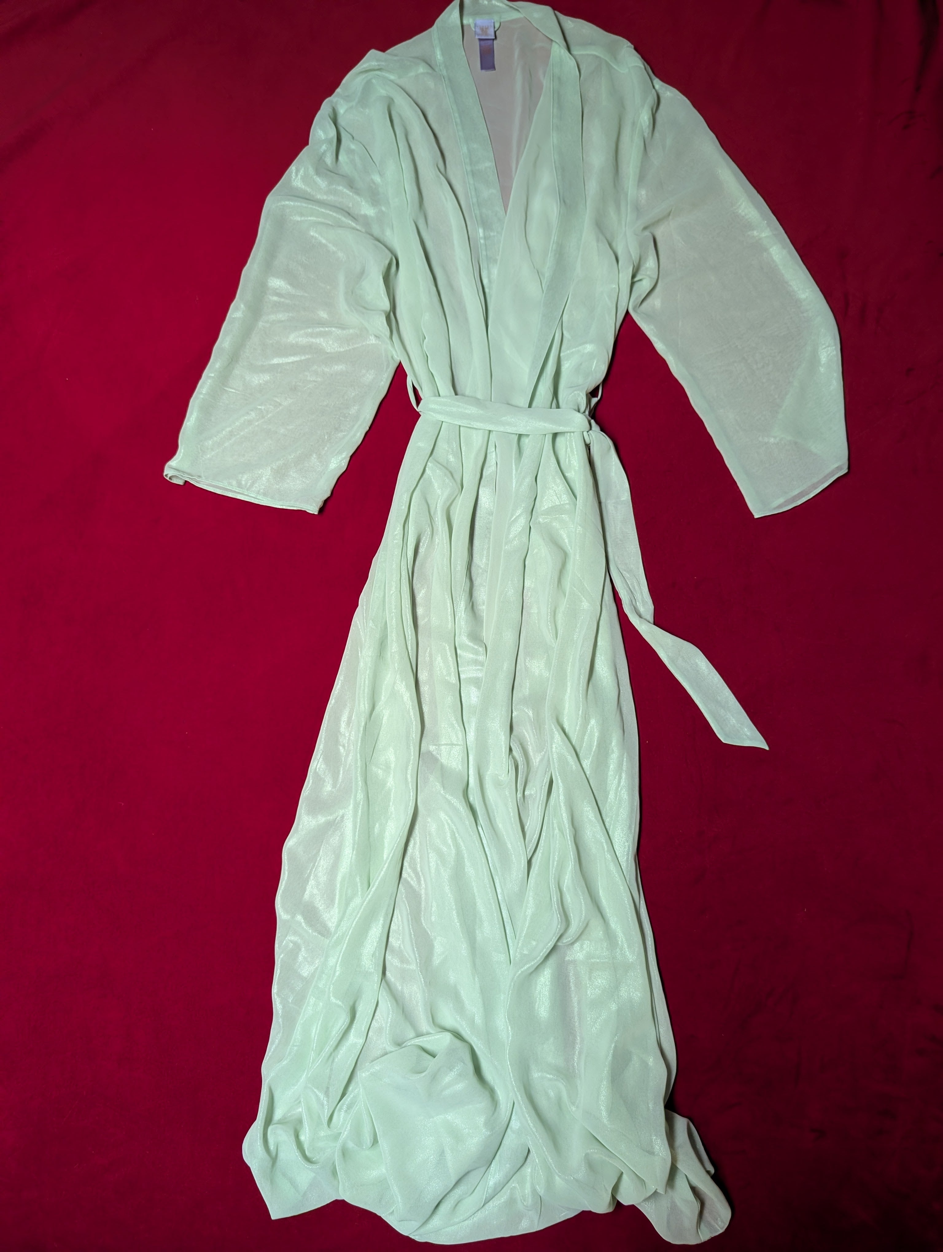 Savage X Fenty Shimmer Mint Green Long Sleeved Robe 3X