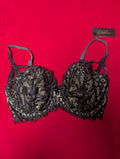 Dita Von Teese Black Dahlia Caged Embroidered Bra 36H