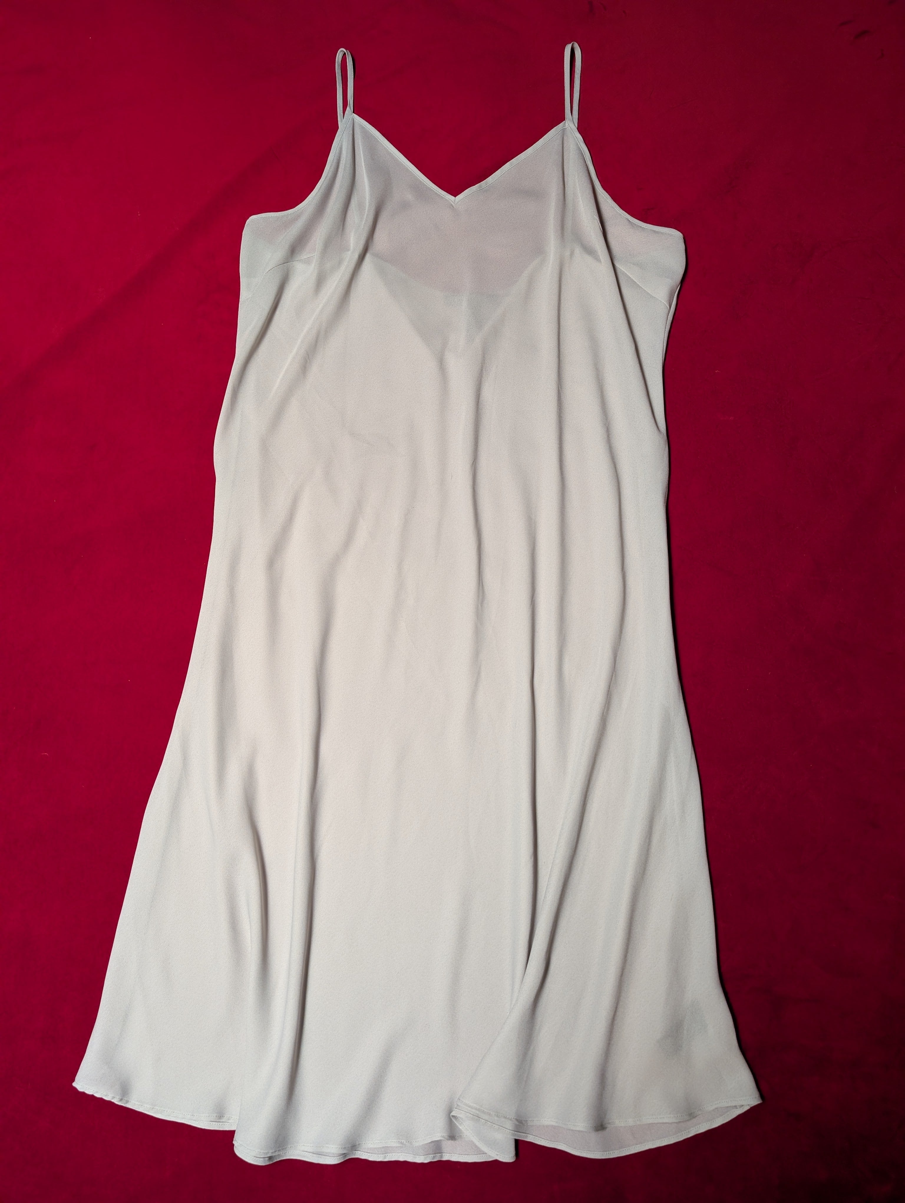 Vintage Lauren Ralph Lauren Slip Dress in Light French Grey Size 20